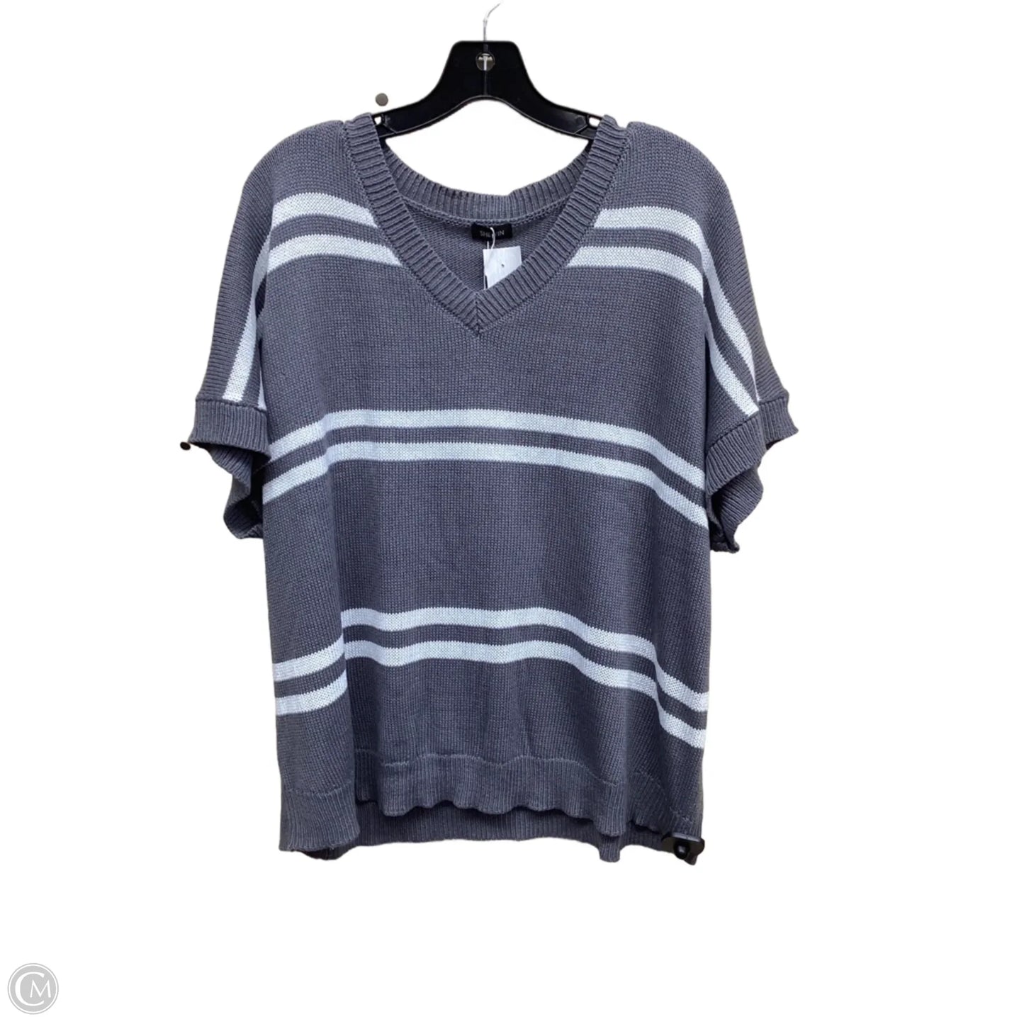 Sweater By Clothes Mentor In Grey & White, Size: Xl