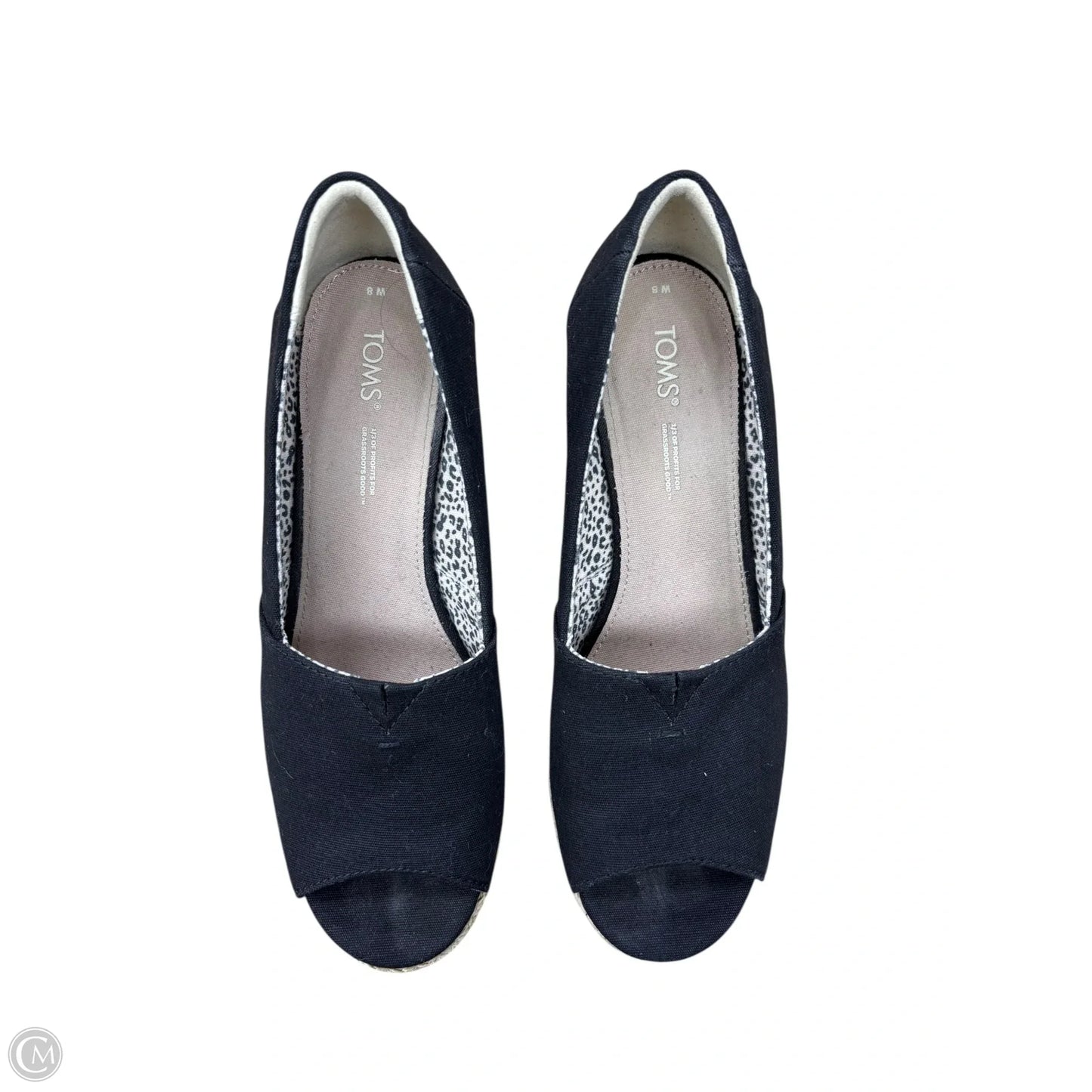 Shoes Heels Wedge By Toms In Black & Tan, Size: 8