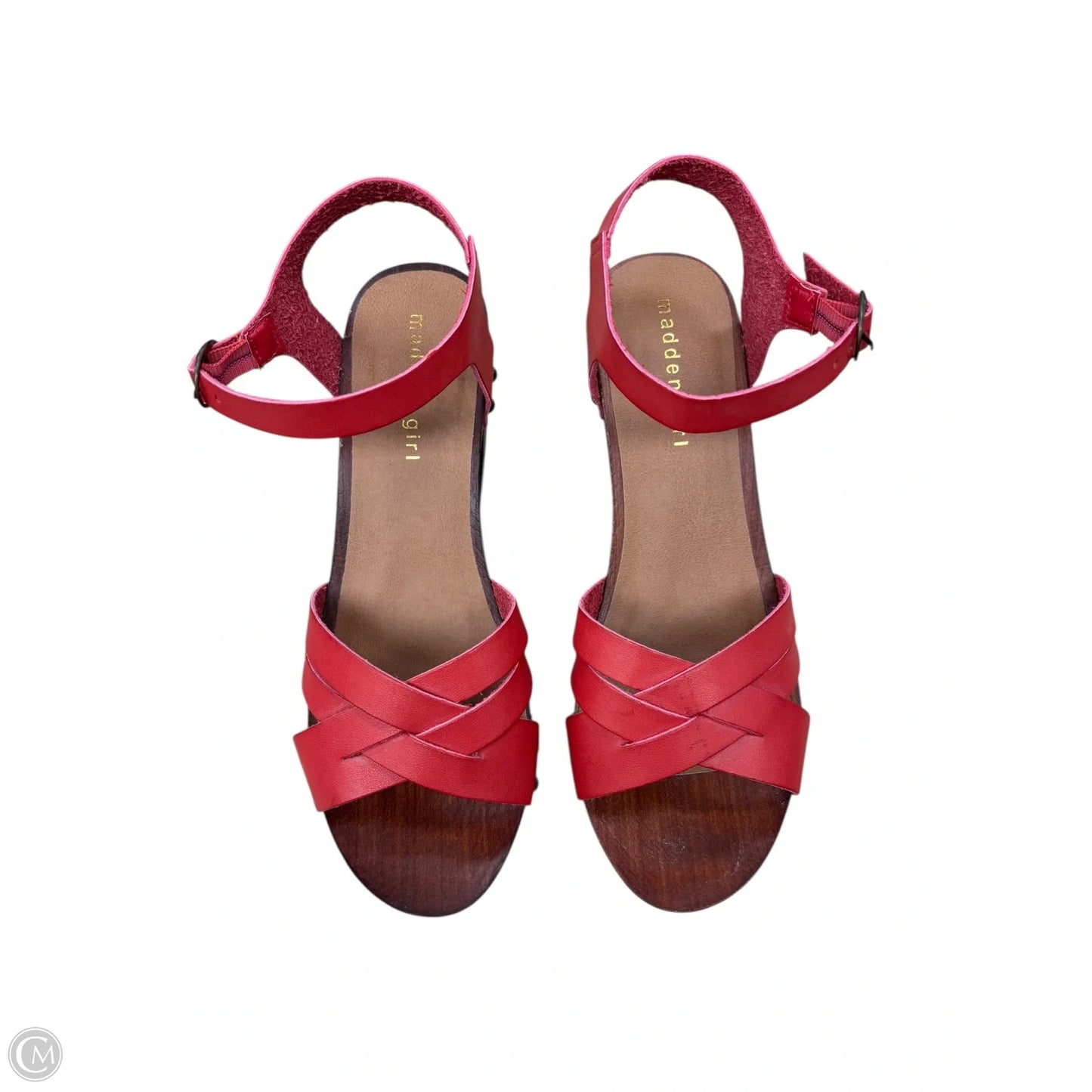 Sandals Heels Block By Madden Girl In Brown & Red, Size: 8.5
