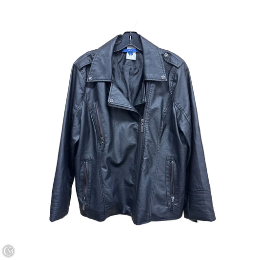 Jacket Leather By Apt 9 In Black, Size: L