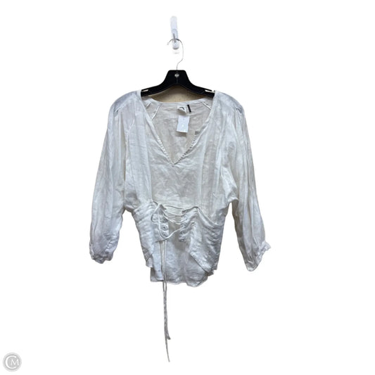 Top Long Sleeve By Anthropologie In White, Size: 8