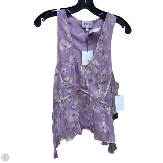 Top Sleeveless By Joie In Purple, Size: L