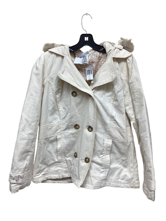 Coat Faux Fur & Sherpa By Disney Store In Cream, Size: L