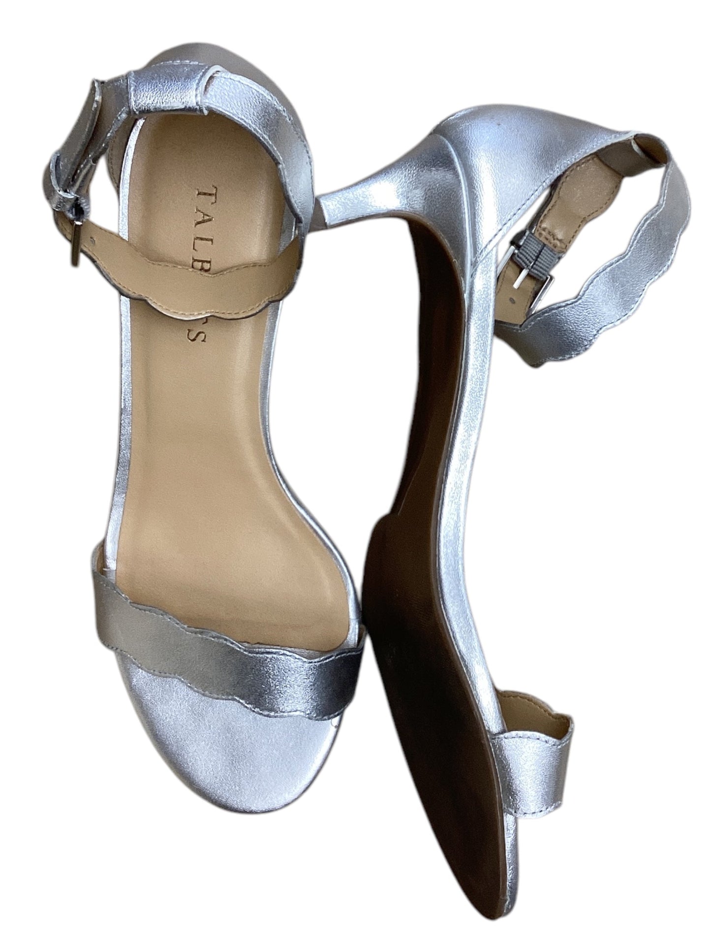 Shoes Heels Kitten By Talbots In Silver, Size: 7