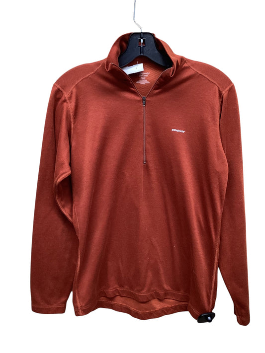 Athletic Top Long Sleeve Collar By Patagonia In Orange, Size: S