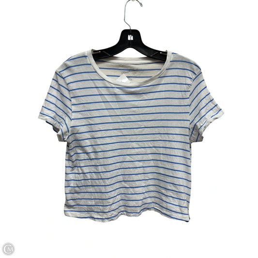 Top Short Sleeve By Universal Thread In Blue & White, Size: M