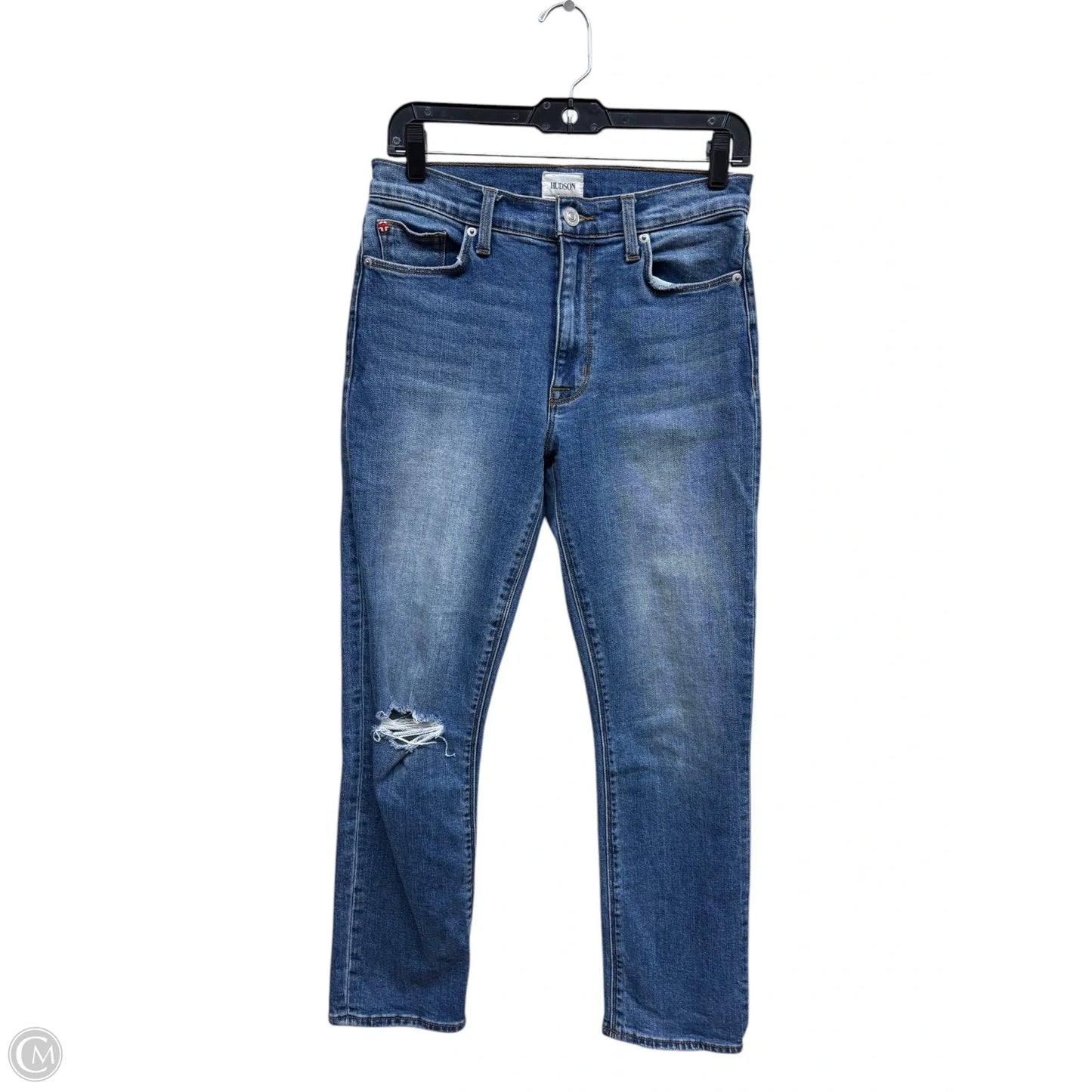 Jeans Straight By Hudson In Blue Denim, Size: 4
