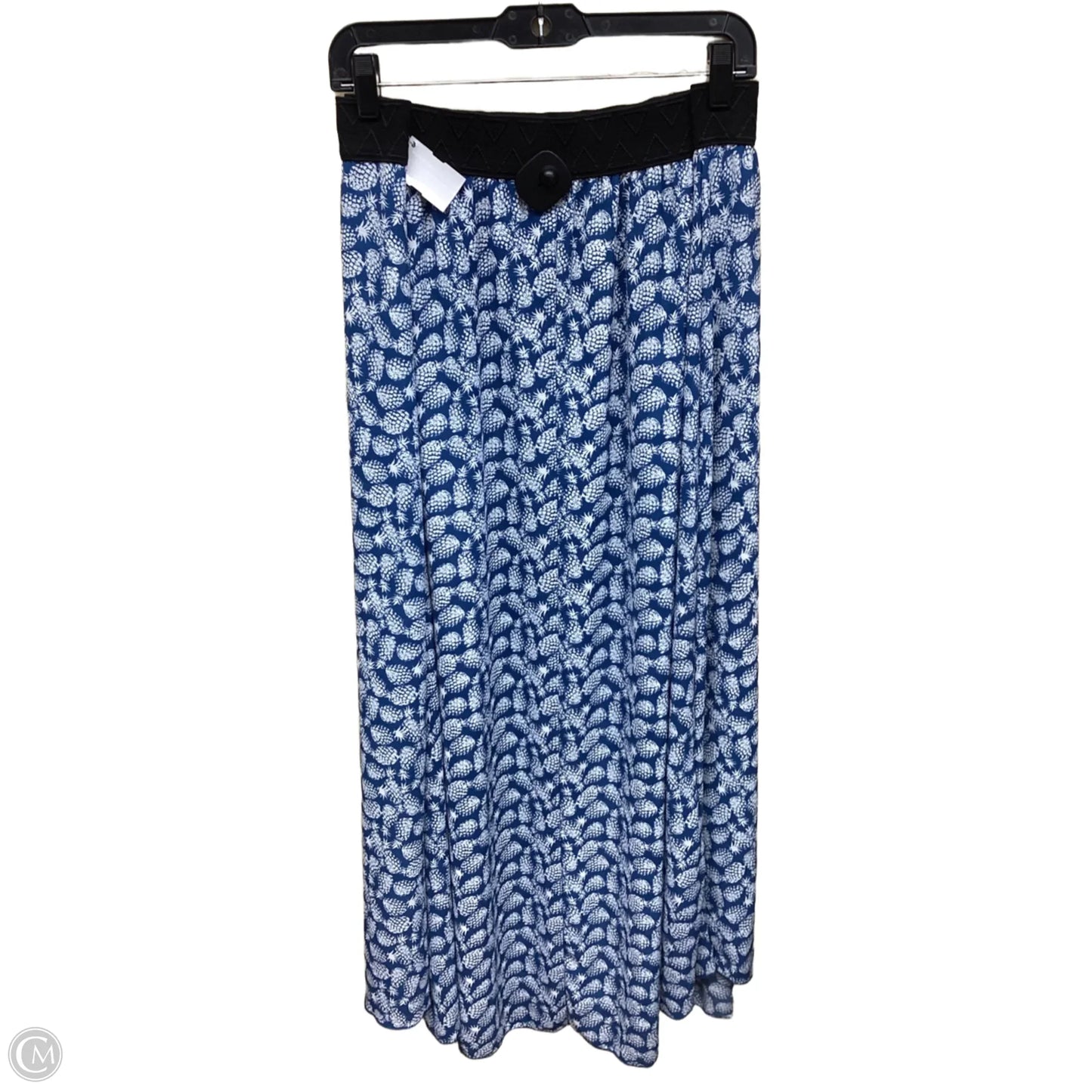 Skirt Maxi By Lularoe In Blue & White, Size: 2x