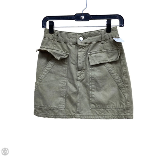 Skirt Midi By Top Shop In Green Denim, Size: 2