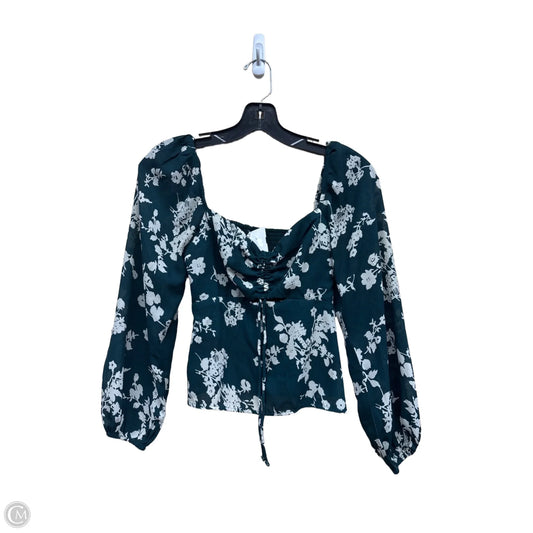 Top Long Sleeve By Abercrombie And Fitch In Green & White, Size: Xs