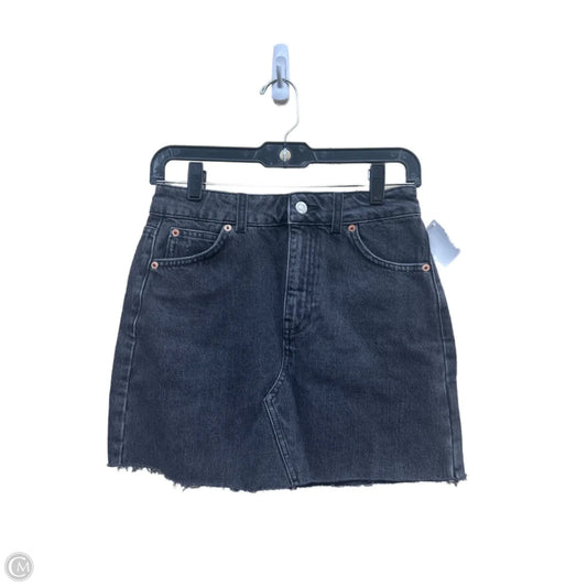 Skirt Mini & Short By Top Shop In Black Denim, Size: 4