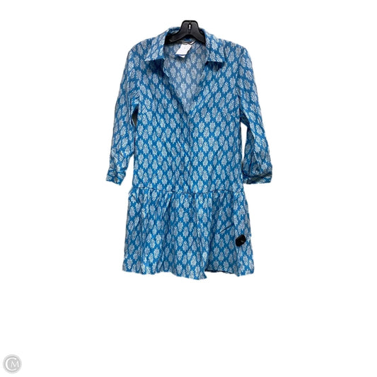 Dress Casual Short By Zara In Blue & Cream, Size: Xs