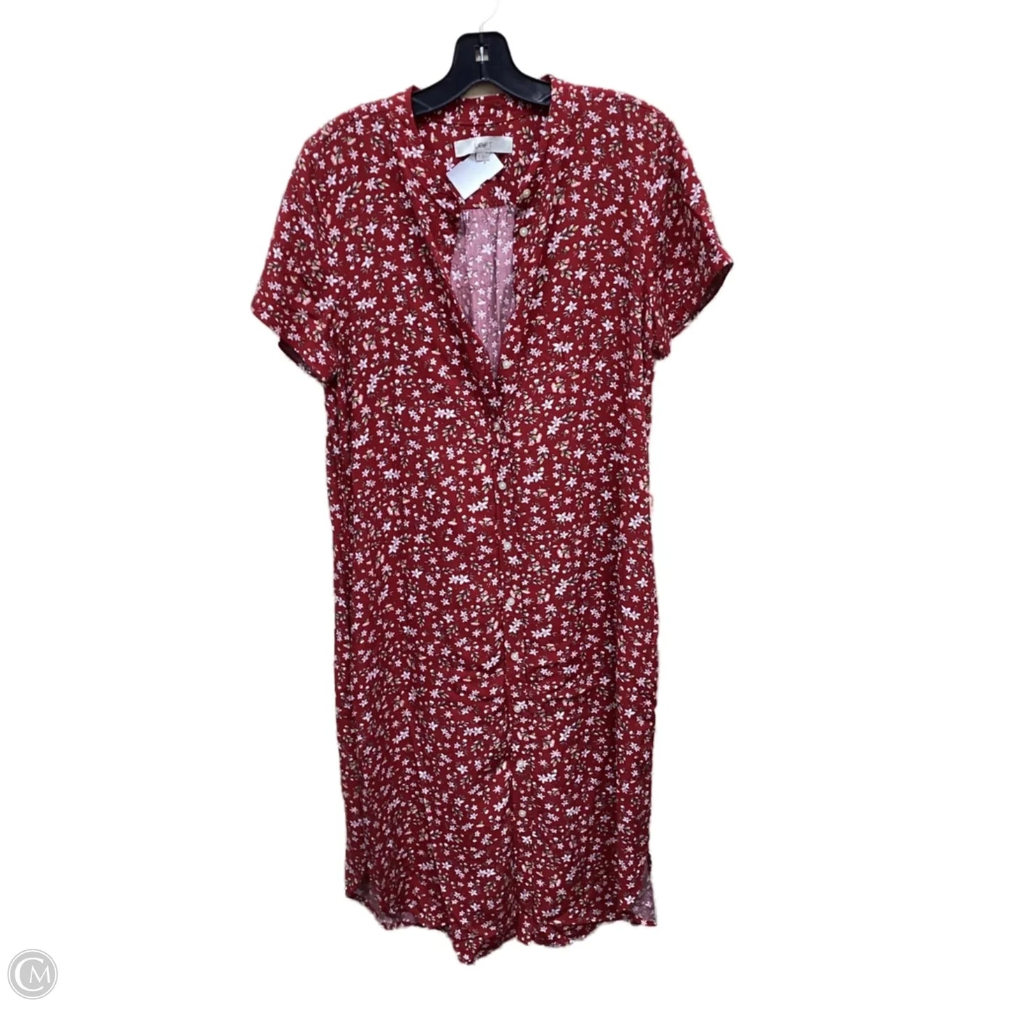 Dress Casual Midi By Loft In Red, Size: 8