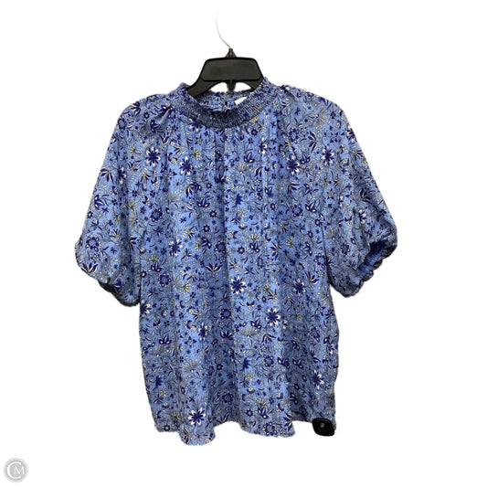 Top Short Sleeve By Loft In Blue, Size: L