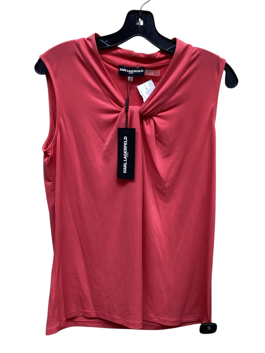 Top Short Sleeve By Karl Lagerfeld In Pink, Size: M