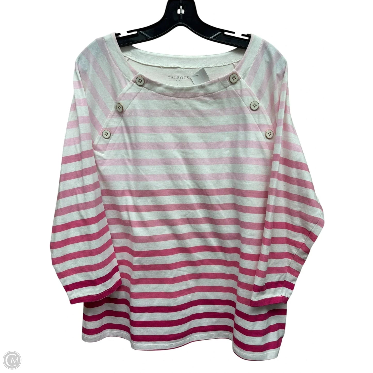 Top Long Sleeve By Talbots In Striped Pattern, Size: Xl