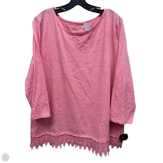 Top Long Sleeve By Talbots In Pink, Size: Xl