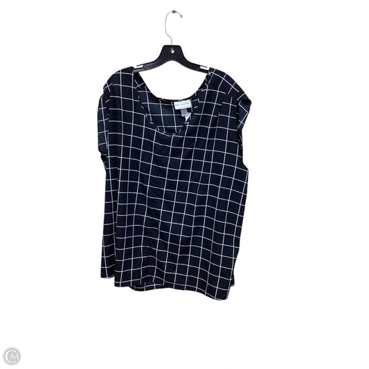 Top Short Sleeve By Pure Energy In Black & White, Size: 2x
