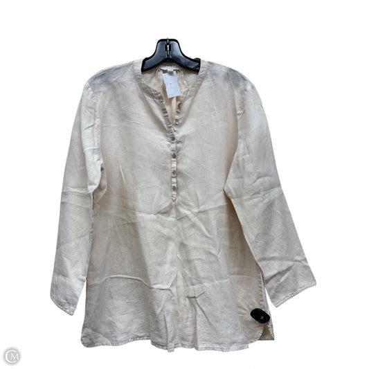 Top Long Sleeve By Eileen Fisher In Tan, Size: M