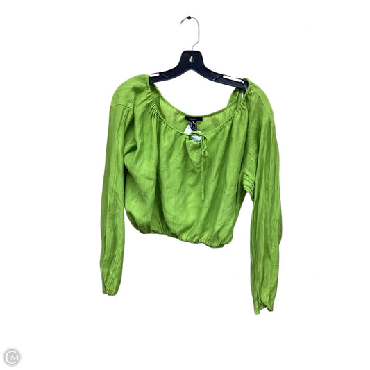 Top Long Sleeve By Forever 21 In Green, Size: S