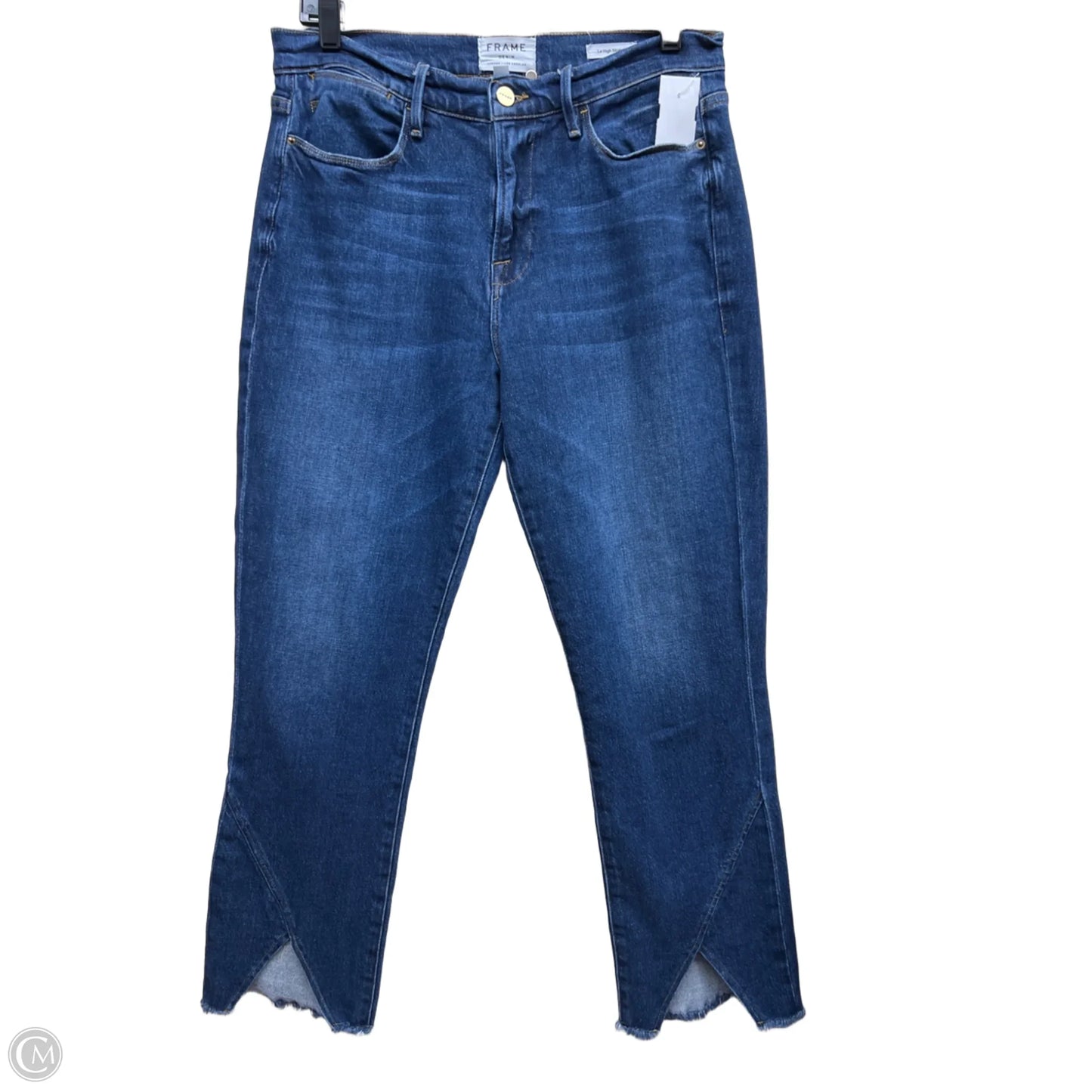 Jeans Straight By Frame In Blue Denim, Size: 10