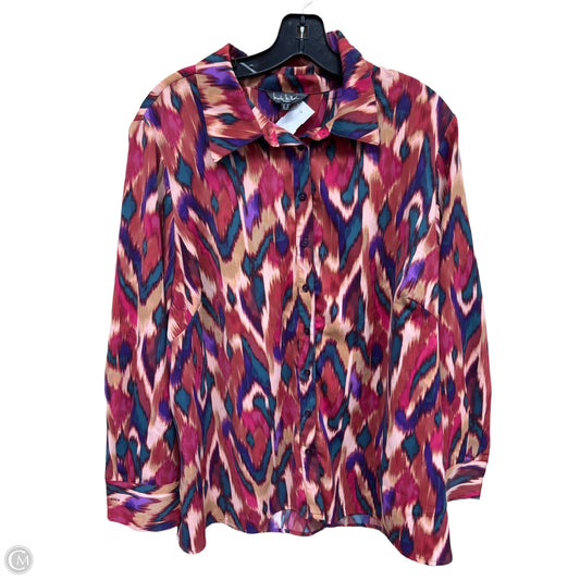 Top Long Sleeve By Nicole By Nicole Miller In Multi-colored, Size: 2x