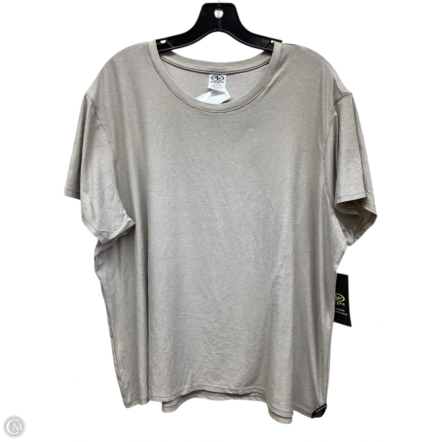 Athletic Top Short Sleeve By Athletic Works In Tan, Size: Xl