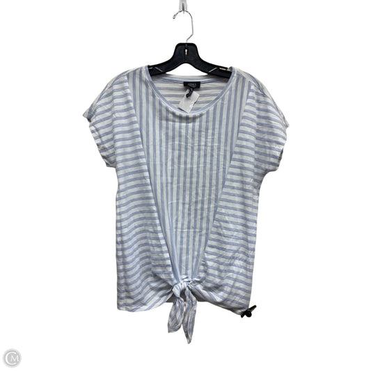 Top Short Sleeve By Jones New York In Striped Pattern, Size: M