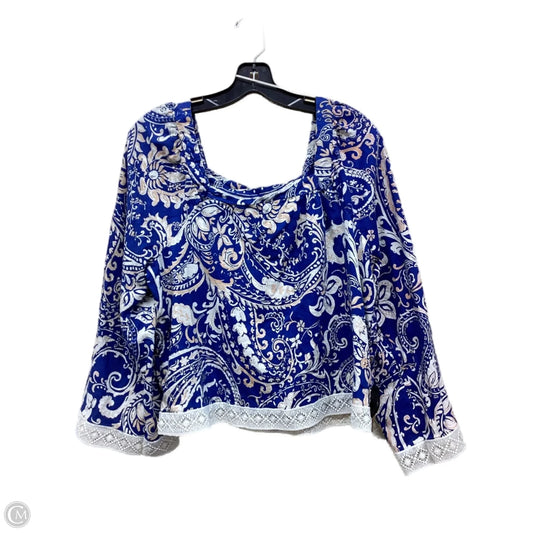 Top Long Sleeve By Nicole By Nicole Miller In Blue, Size: L