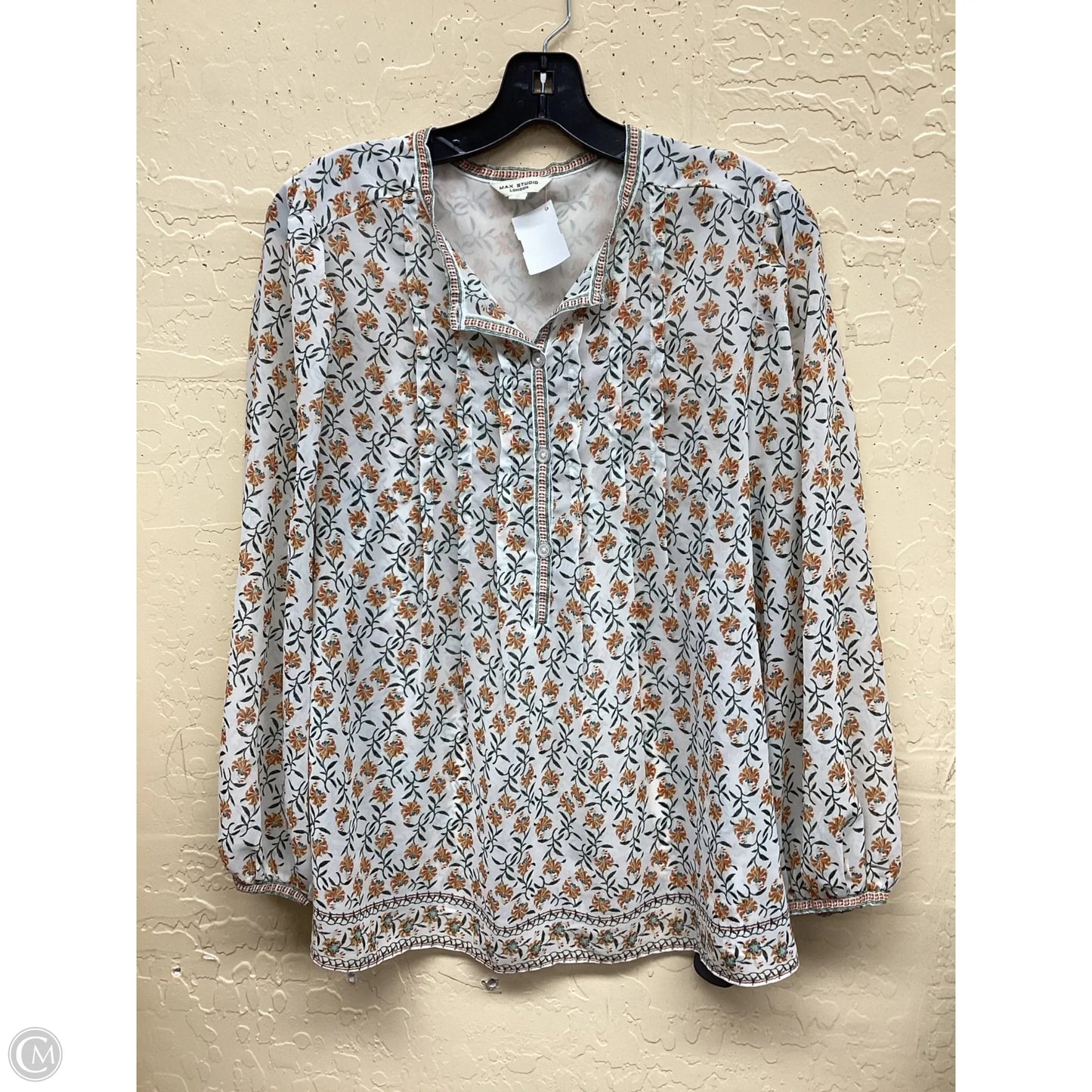 Top Long Sleeve By Max Studio In Floral Print, Size: L