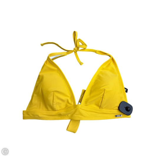Swimsuit Top By Dkny In Yellow, Size: L