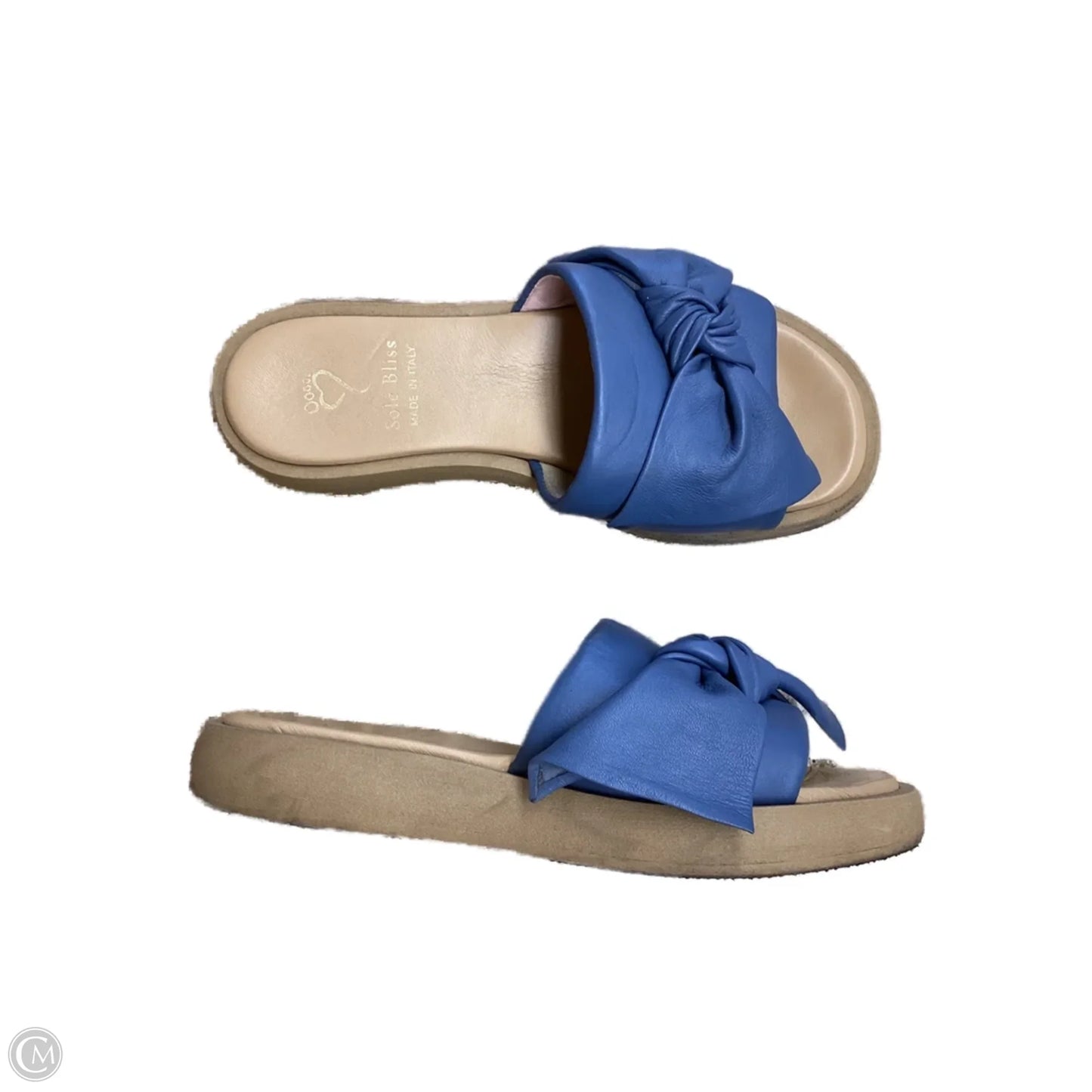 Sandals Flats By Clothes Mentor In Blue, Size: 7.5