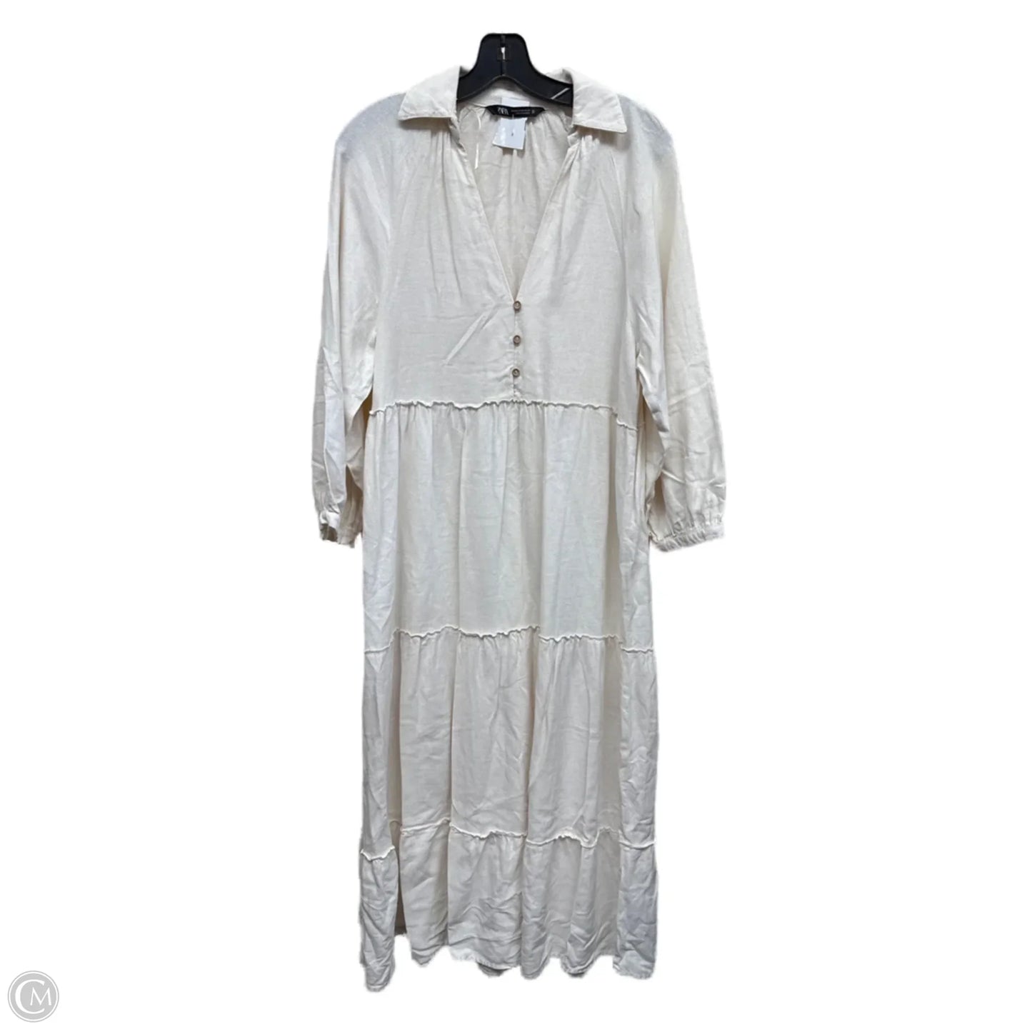 Dress Casual Maxi By Zara In Tan, Size: Xs