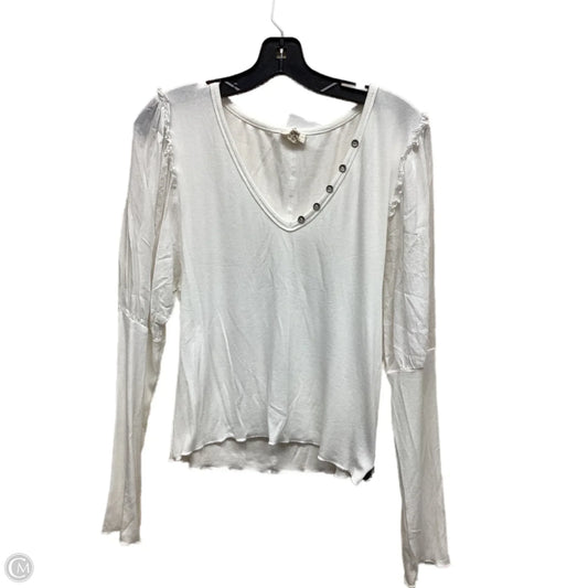 Top Long Sleeve By Pol In White, Size: M