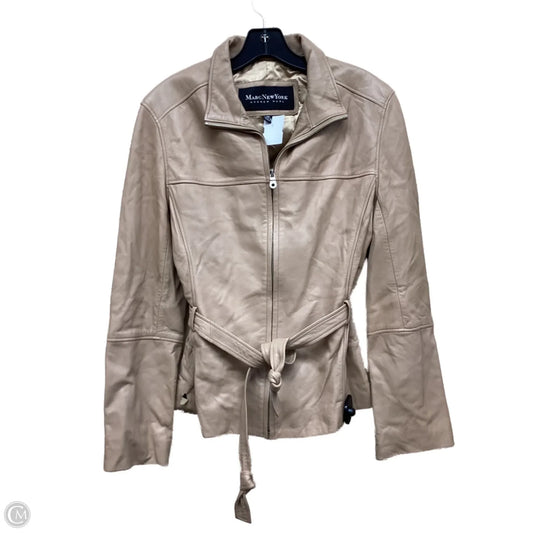 Jacket Leather By Marc New York In Tan, Size: M