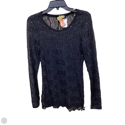 Top Long Sleeve By Bke In Black, Size: S