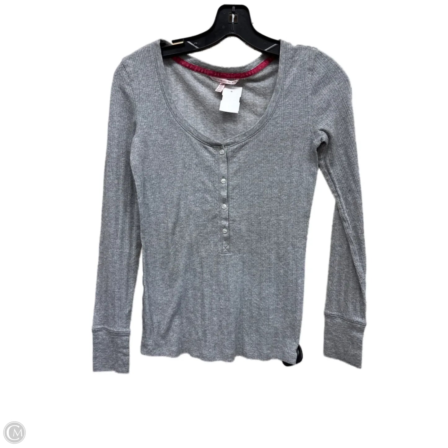 Top Long Sleeve By Victorias Secret In Grey, Size: Xs