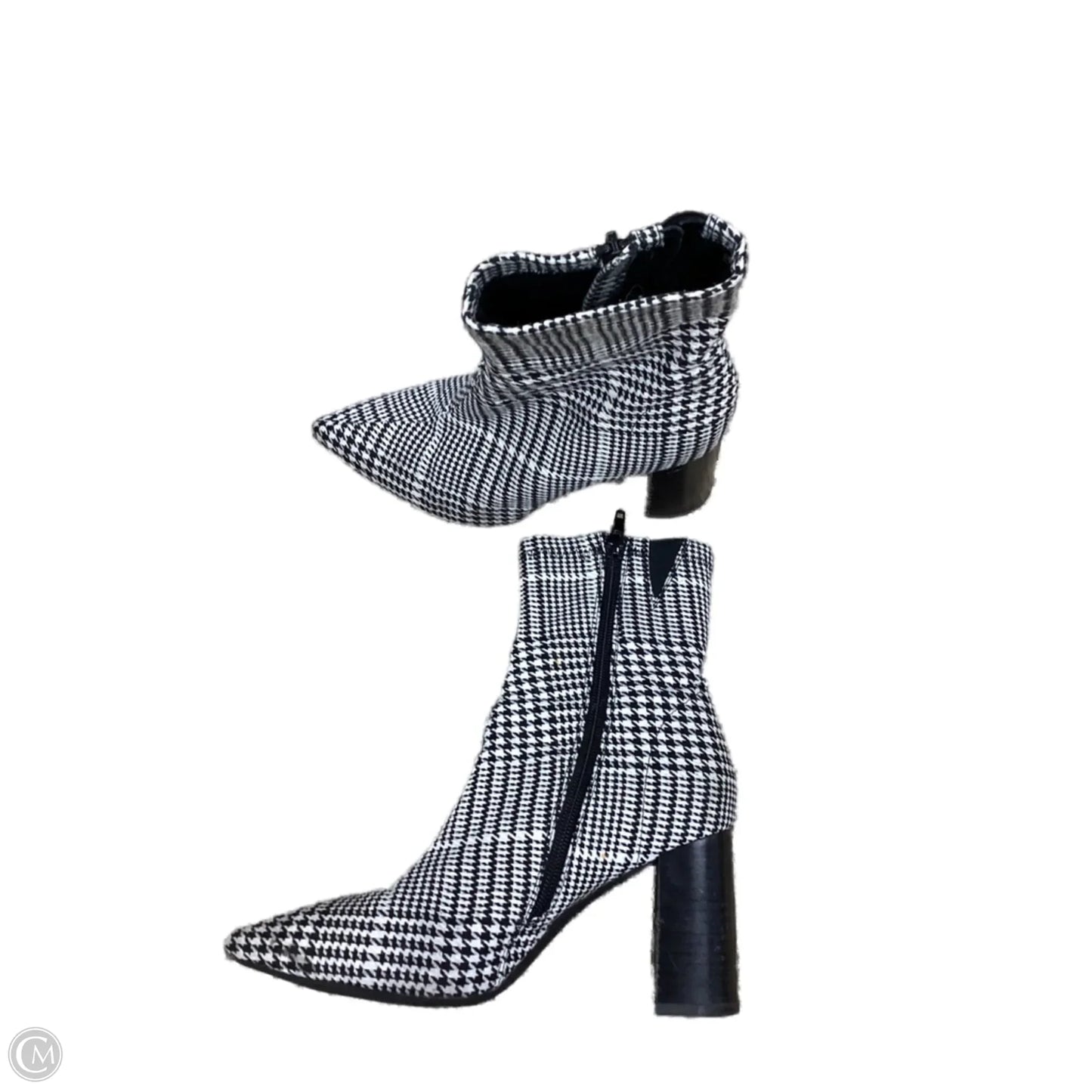 Boots Ankle Heels By Jeffery Campbell In Black & White, Size: 6