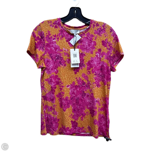 Top Short Sleeve By Ted Baker In Orange & Pink, Size: L