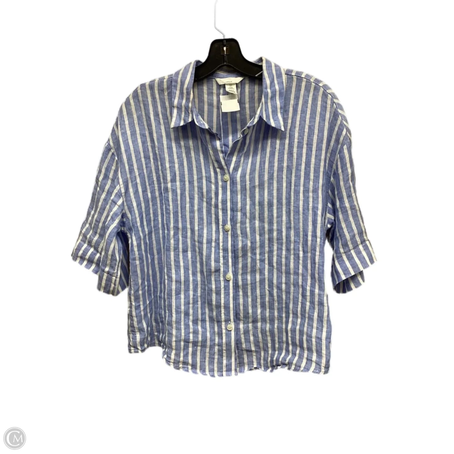 Top Short Sleeve By H&m In Striped Pattern, Size: S