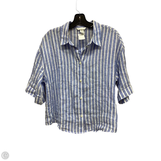 Top Short Sleeve By H&m In Striped Pattern, Size: S