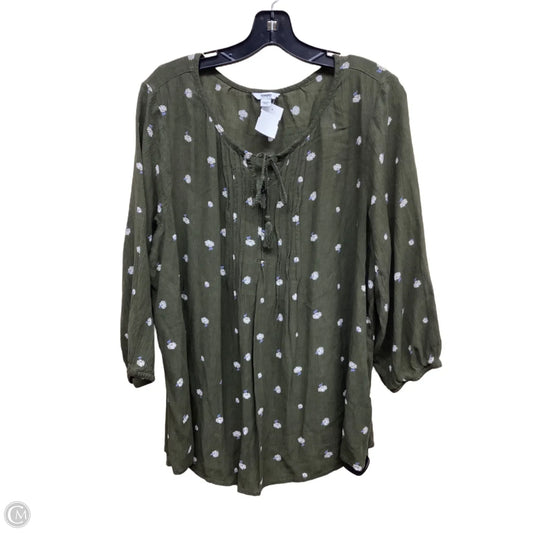 Top Long Sleeve By Sonoma In Green, Size: Xxl