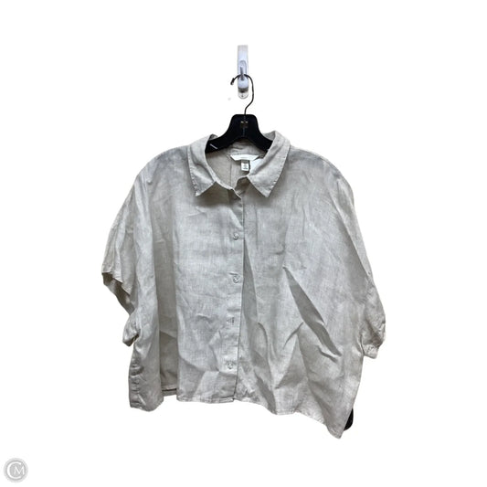 Top Short Sleeve By H&m In Tan, Size: L