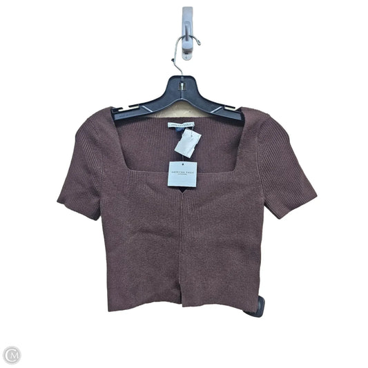 Top Short Sleeve By American Eagle In Brown, Size: M
