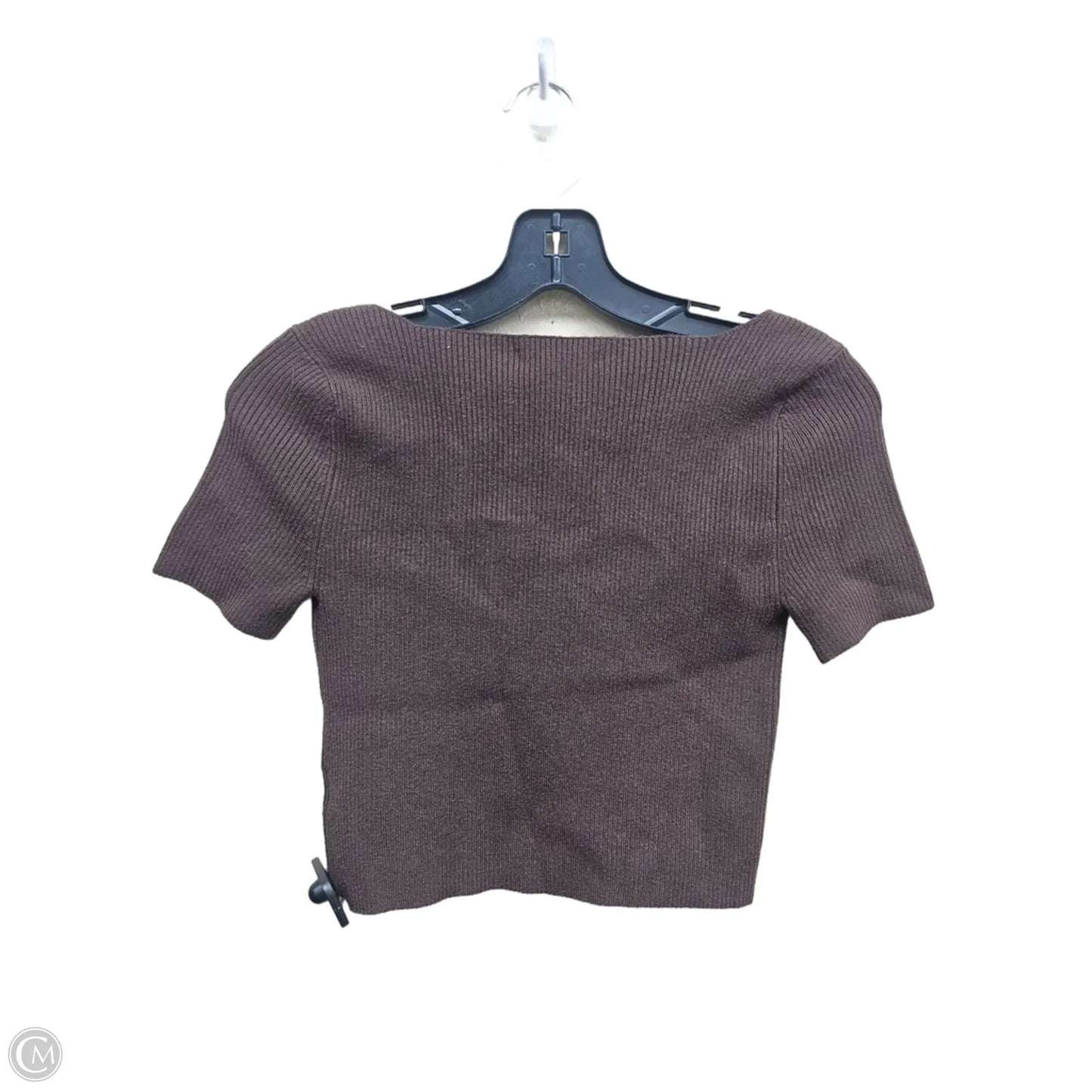 Top Short Sleeve By American Eagle In Brown, Size: M