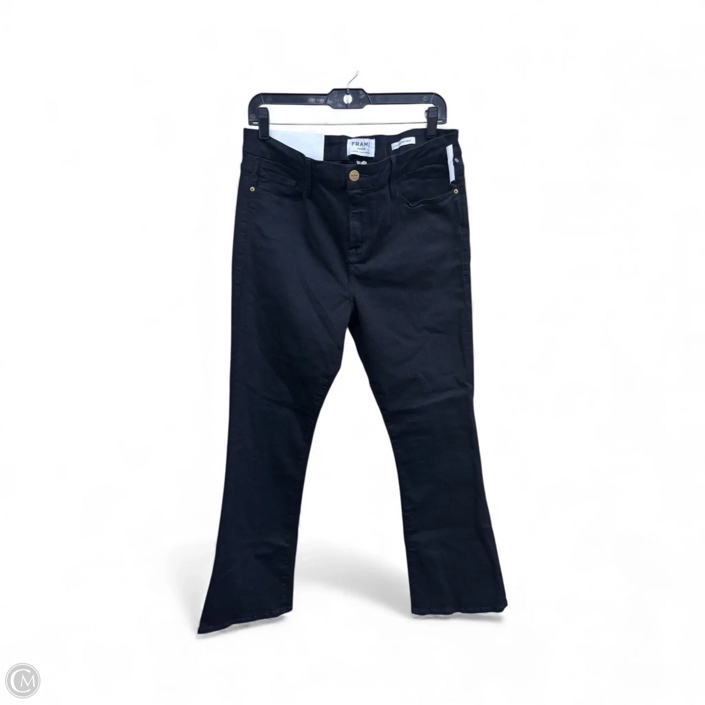 Jeans Boot Cut By Frame In Black Denim, Size: 16