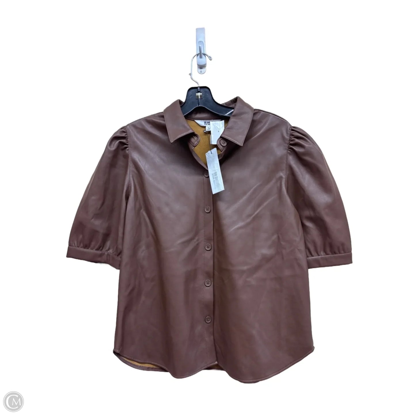 Top Short Sleeve By Bb Dakota In Brown, Size: L