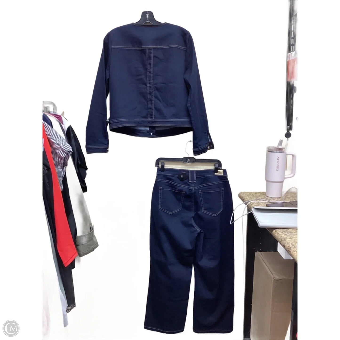 Pants Set 2pc By Jones New York In Blue Denim, Size: S