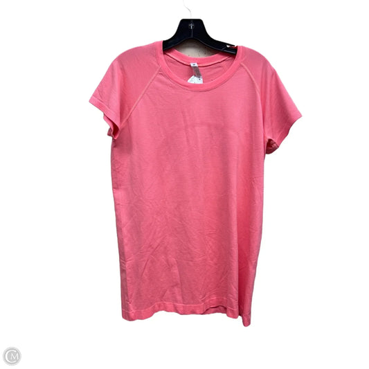 Athletic Top Short Sleeve By Lululemon In Coral, Size: 14