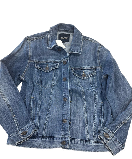 Jacket Denim By Lucky Brand In Blue, Size: L